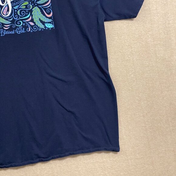 Fruit of the Loom Shirt Women's 2XL Navy Blue Graphic Short Sleeves - Picture 10 of 11